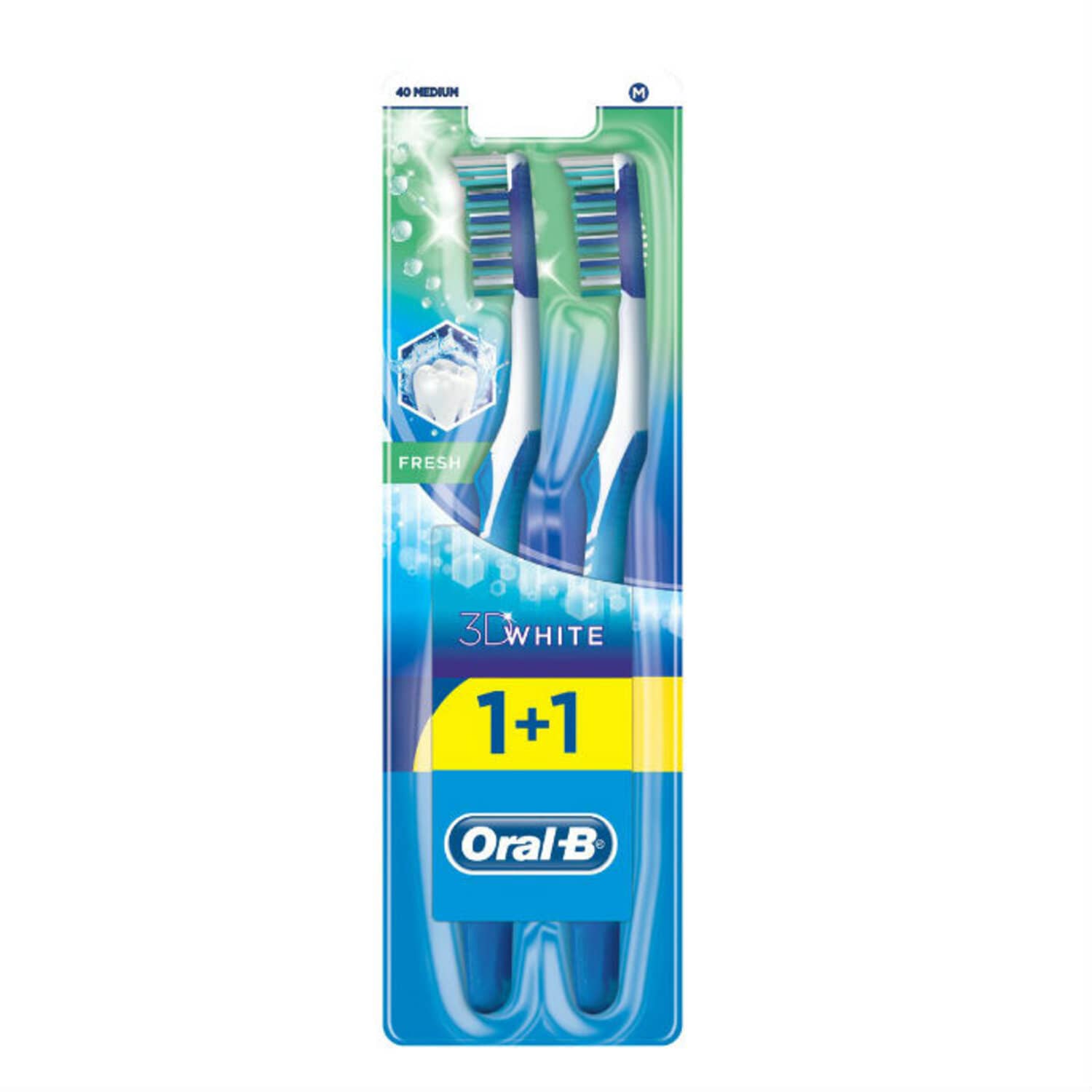 Орал-Б щетка зубная 3D Вайт Свежесть 40 средняя №2 орал б щетка зубная 3d вайт отбеливание средняя