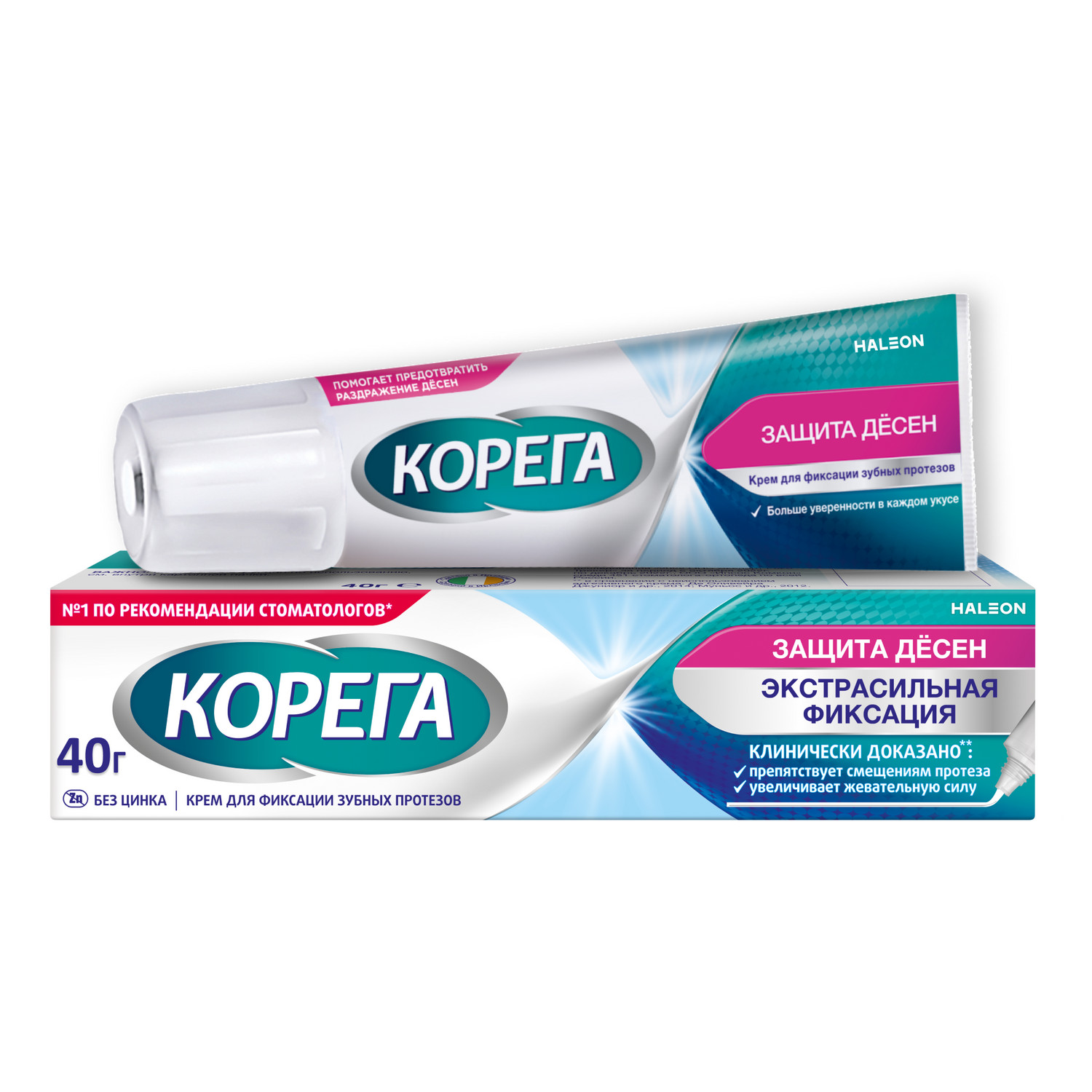 Корега крем для фиксации зубных протезов Защита десен 40г