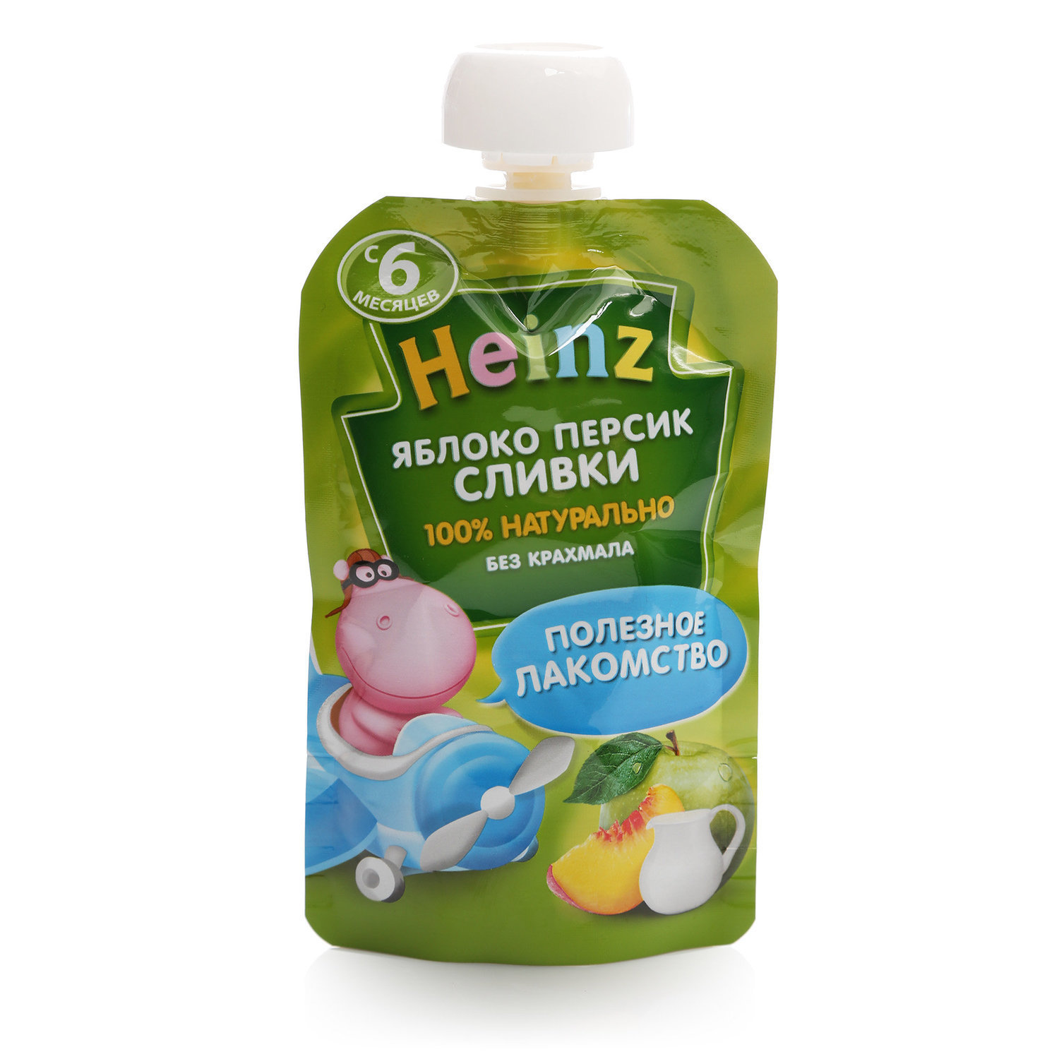 

Хайнц пюре яблоко/персик/сливки пауч 90г