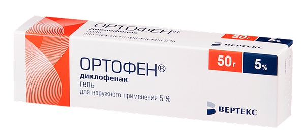 цена Ортофен гель 5% 50г