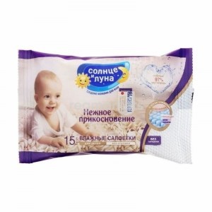 

Солнце и луна салфетки влажные Нежное прикосновение д/детей б/отдушки 0+ №15