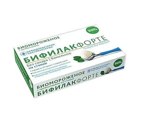 

Десант здоровья биомороженое Бифилак Форте кисломолочное с сибирской клетчаткой ванильное 45г