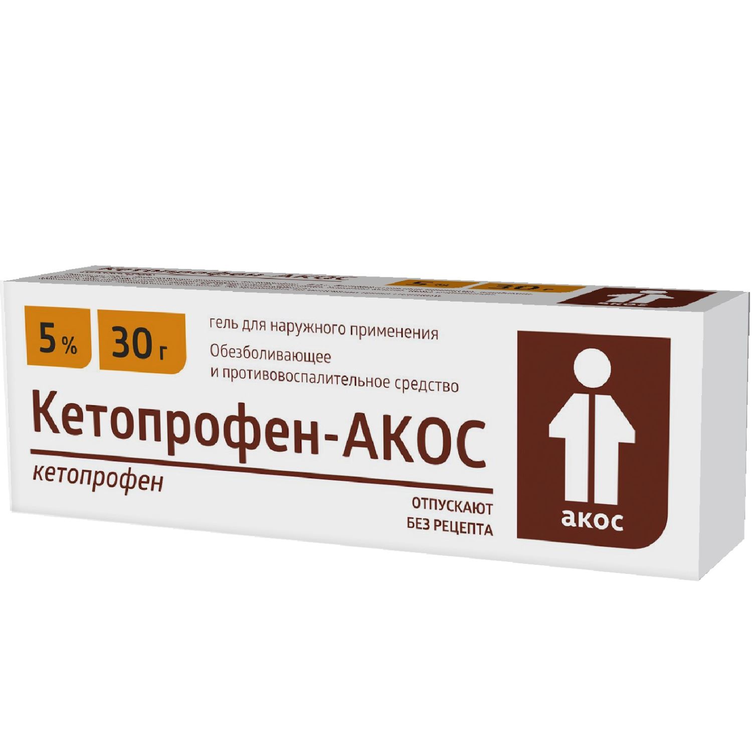 Купить Кетопрофен-АКОС гель д/наружн. прим. 5% 30г, Синтез