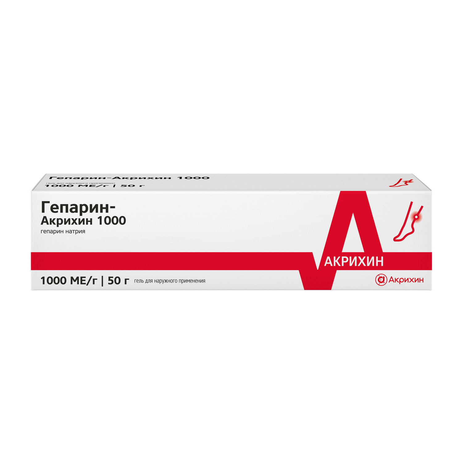 

Гепарин-Акрихин гель для наружного применения 1000ЕД 50г