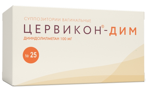 

Цервикон-Дим супп.ваг. 100мг №25