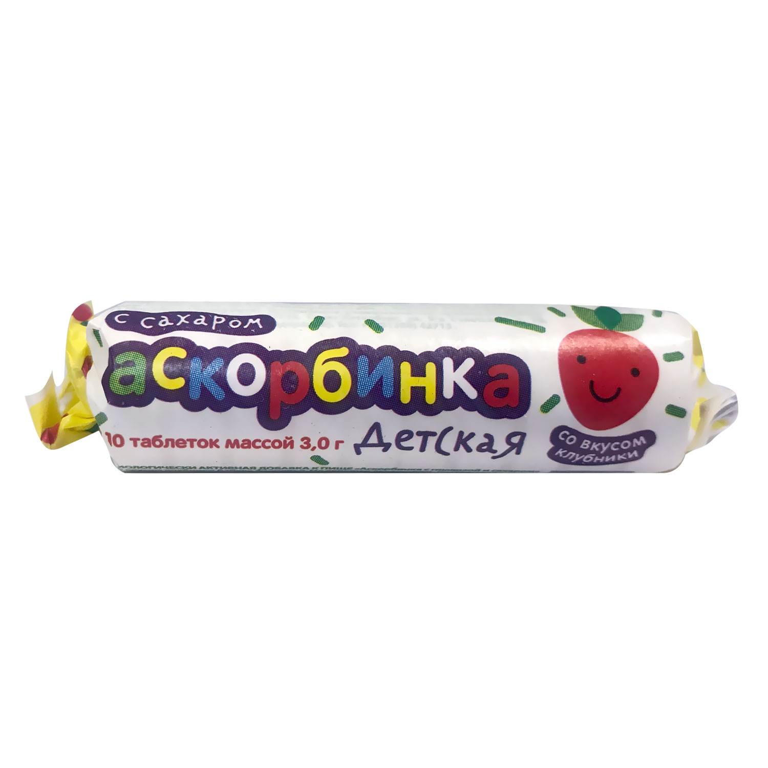 

Азбука Здоровья Аскорбинка детская с сахаром и фруктовым вкусом Клубники таб. №10