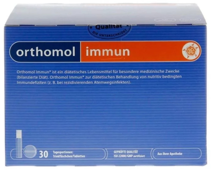 Ортомол иммун. жидкость 20 мл фл.+таб.450мг+таб.500мг.№30