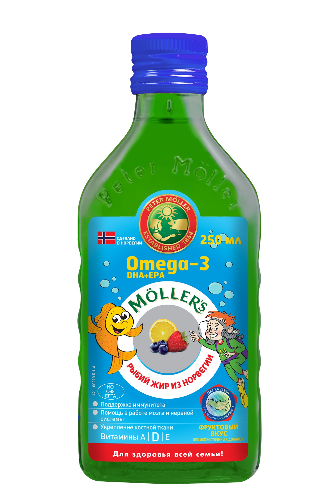

Рыбий жир Мёллер с фруктовым вкусом 250мл