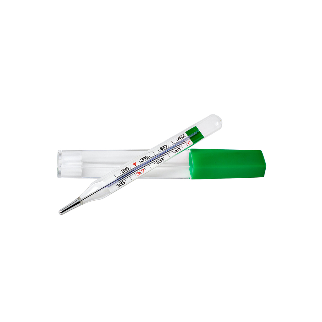 Ригла термометр медицинский с термометрической жидкостью стеклянный в футляре №1