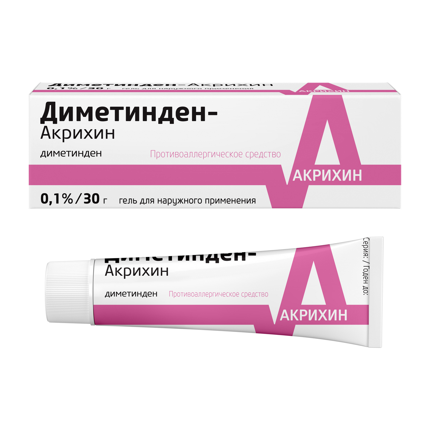 Диметинден-Акрихин гель 0,1% 30г
