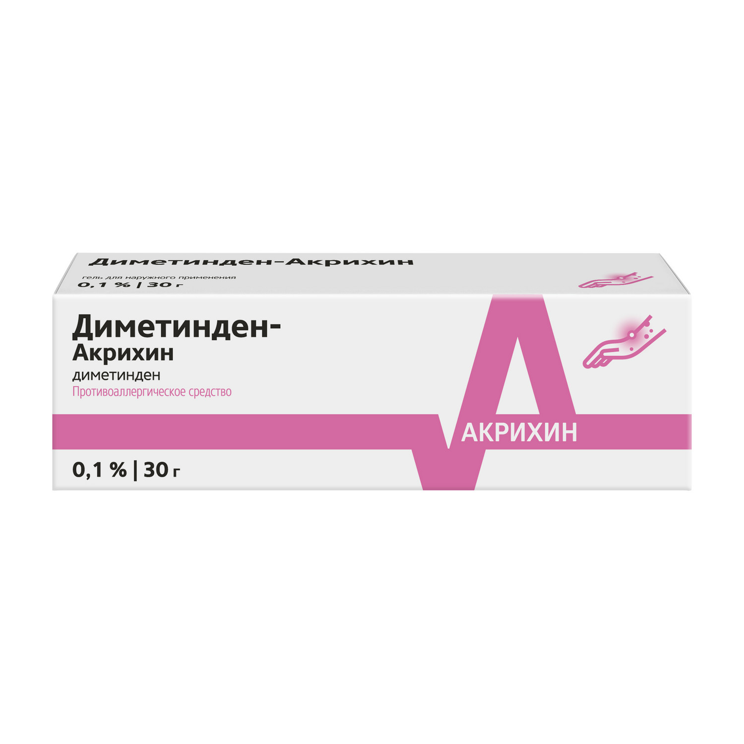 

Диметинден-Акрихин гель д наруж.прим. 0,1% 30г