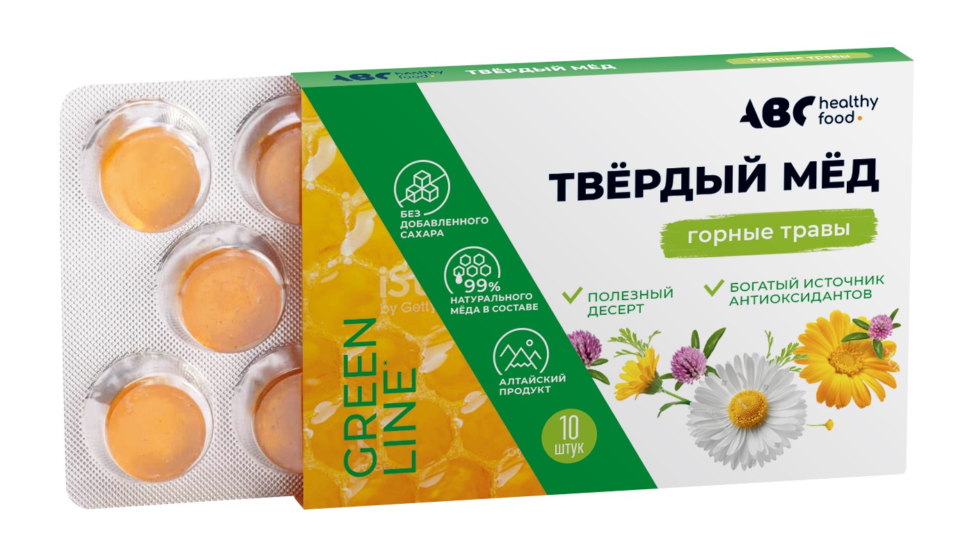 

АВС хэлси фуд твердый мед горные травы 30г