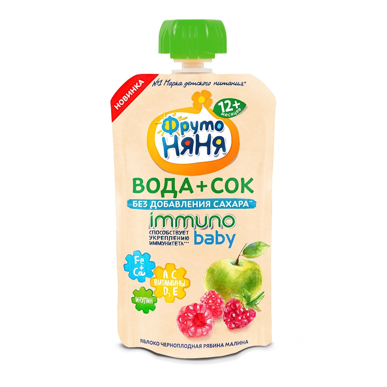 

ФрутоНяня Вода+Сок яблоко/малина 130мл