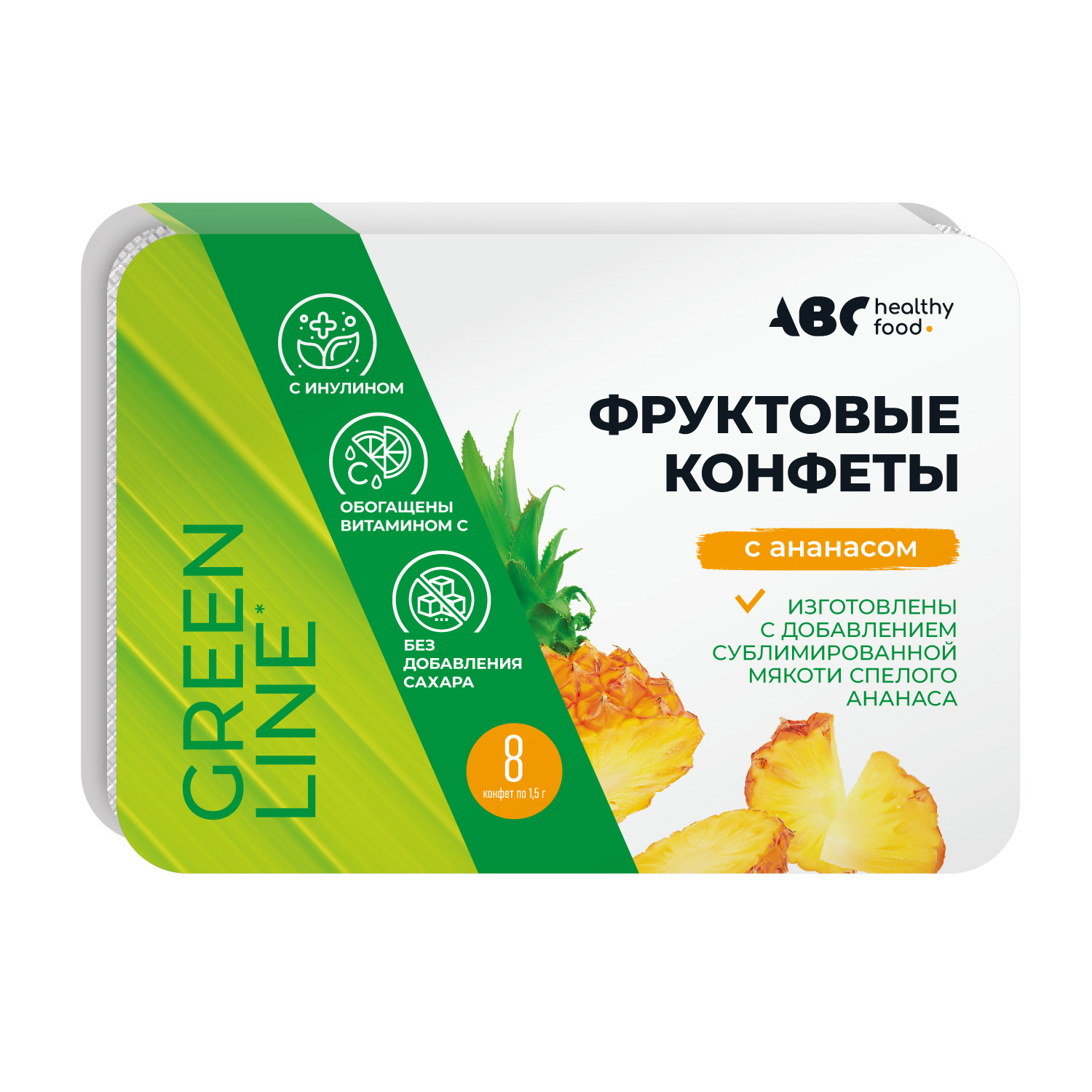 

АВС хэлси фуд конфеты фруктовая мякоть Ананас 12г