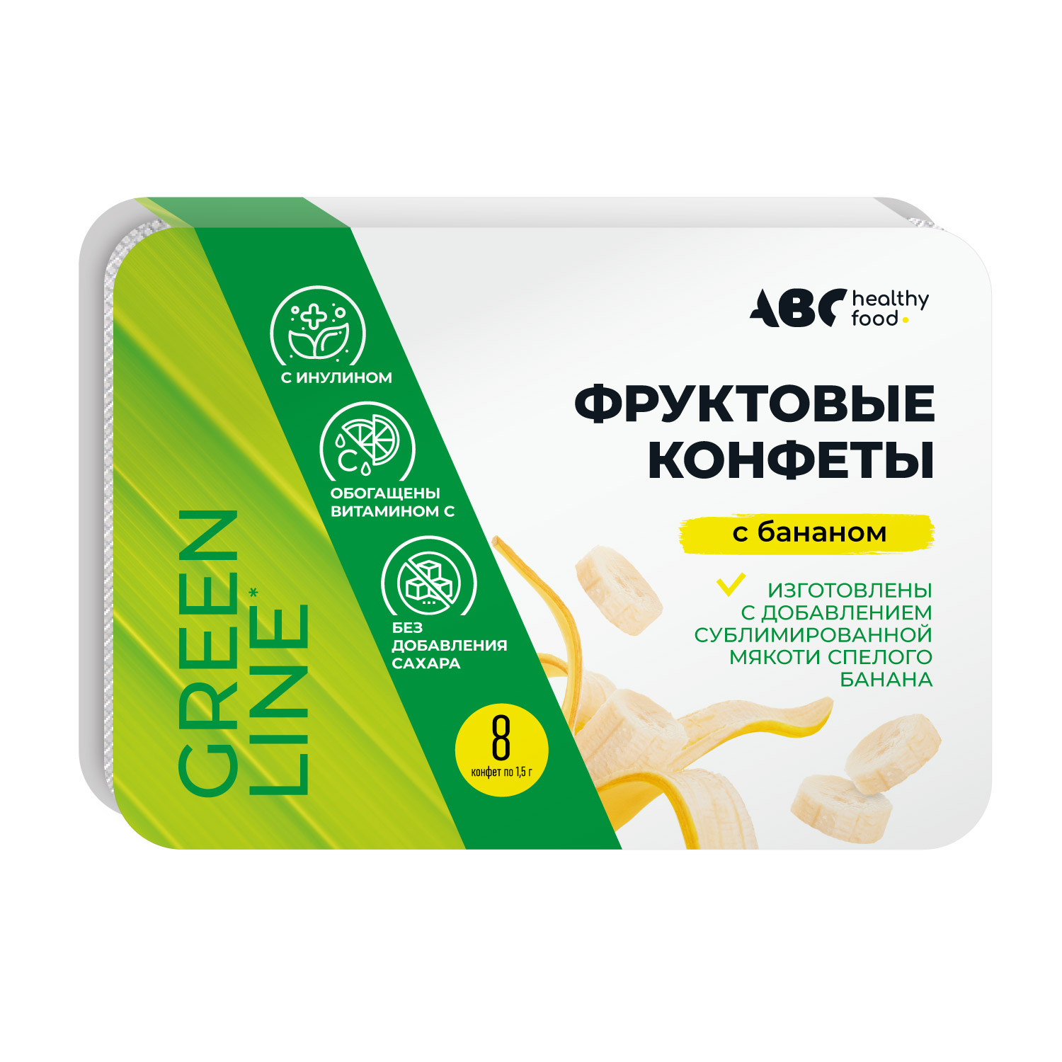 

АВС хэлси фуд конфеты фруктовая мякоть Банан 12г