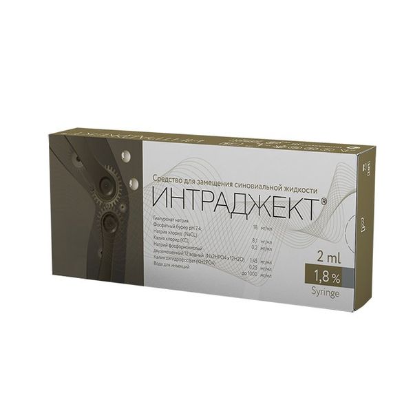 

Интраджект средство для замещения синовиальной жидкости 1,8% 2мл № 1 шприц