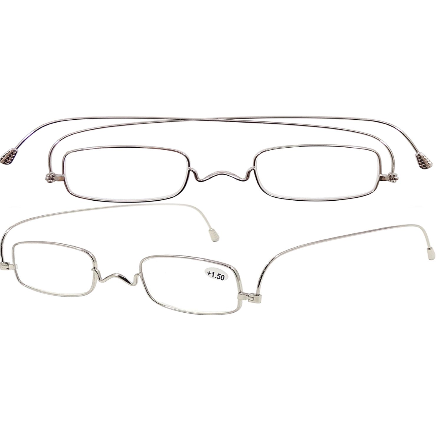 Очки корригирующие для чтения плоские прямоугольные металлические серебристые +1.5 очки корригирующие для чтения плоские прямоугольные металлические серебристые 3 0