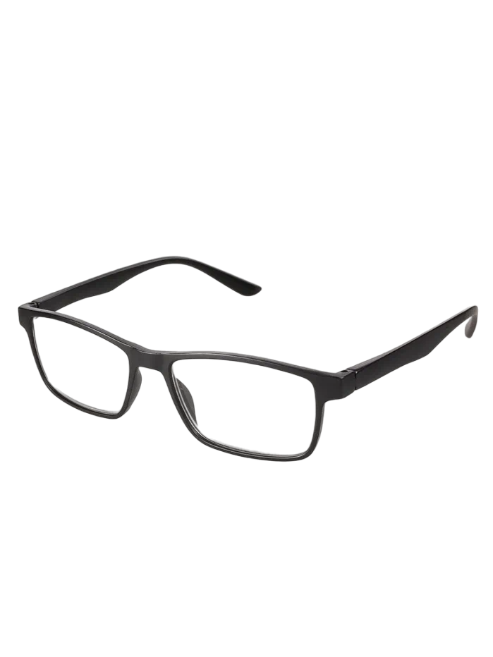 Очки корригирующие для чтения пластик с магнитной накладкой черные прямоугольные солнцезащитные UV Protect +1.5