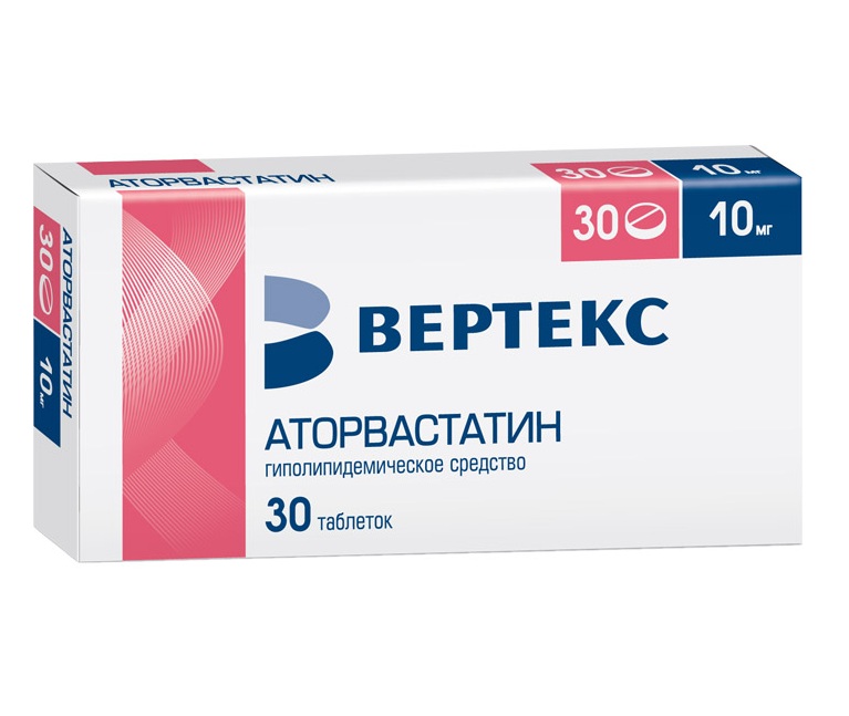 

Аторвастатин таб.п/о плен. 10мг №30