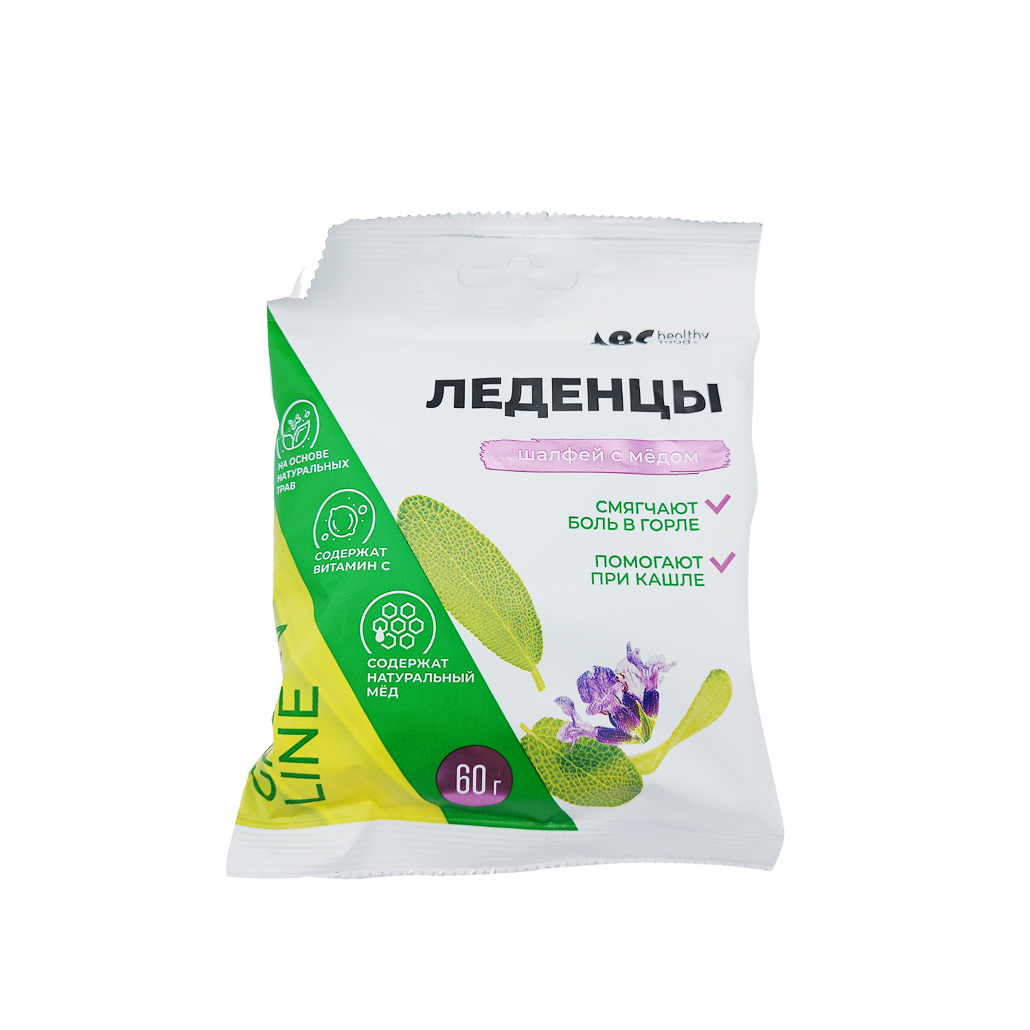 

АВС хэлси фуд леденцы на основе трав с вит.С шалфей/мед 60г БАД