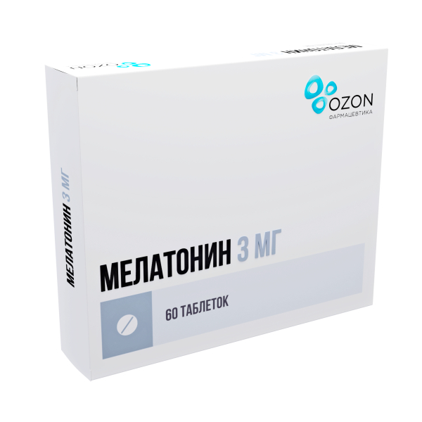Мелатонин таблетки покрытые оболочкой пленочной 3мг № 60