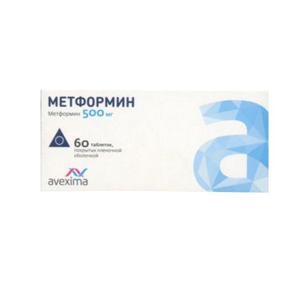 

Метформин таб.п/о плен. 500мг №60