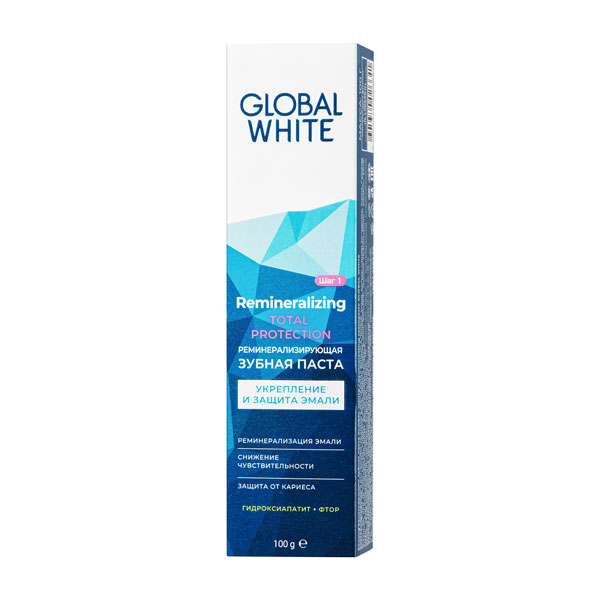 Купить Глобал Вайт паста зубная реминерализирующая 100мл, Зеленая дубрава