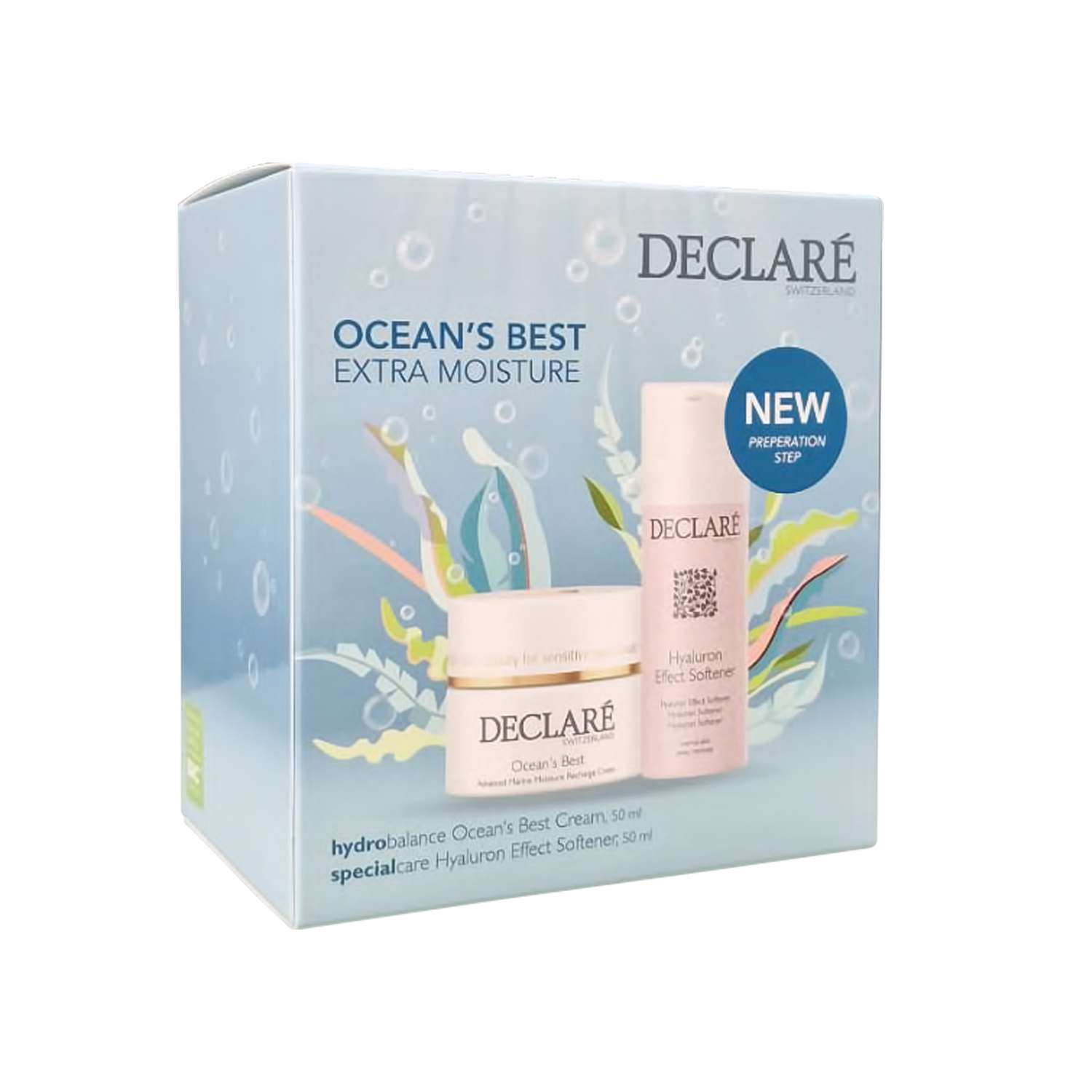 

DECLARE HYDRO BALANCE Набор Свежесть океана Интенсивный увлажняющий крем с морскими экстрактами 50мл+Нежный гиалуроновый мусс 50мл