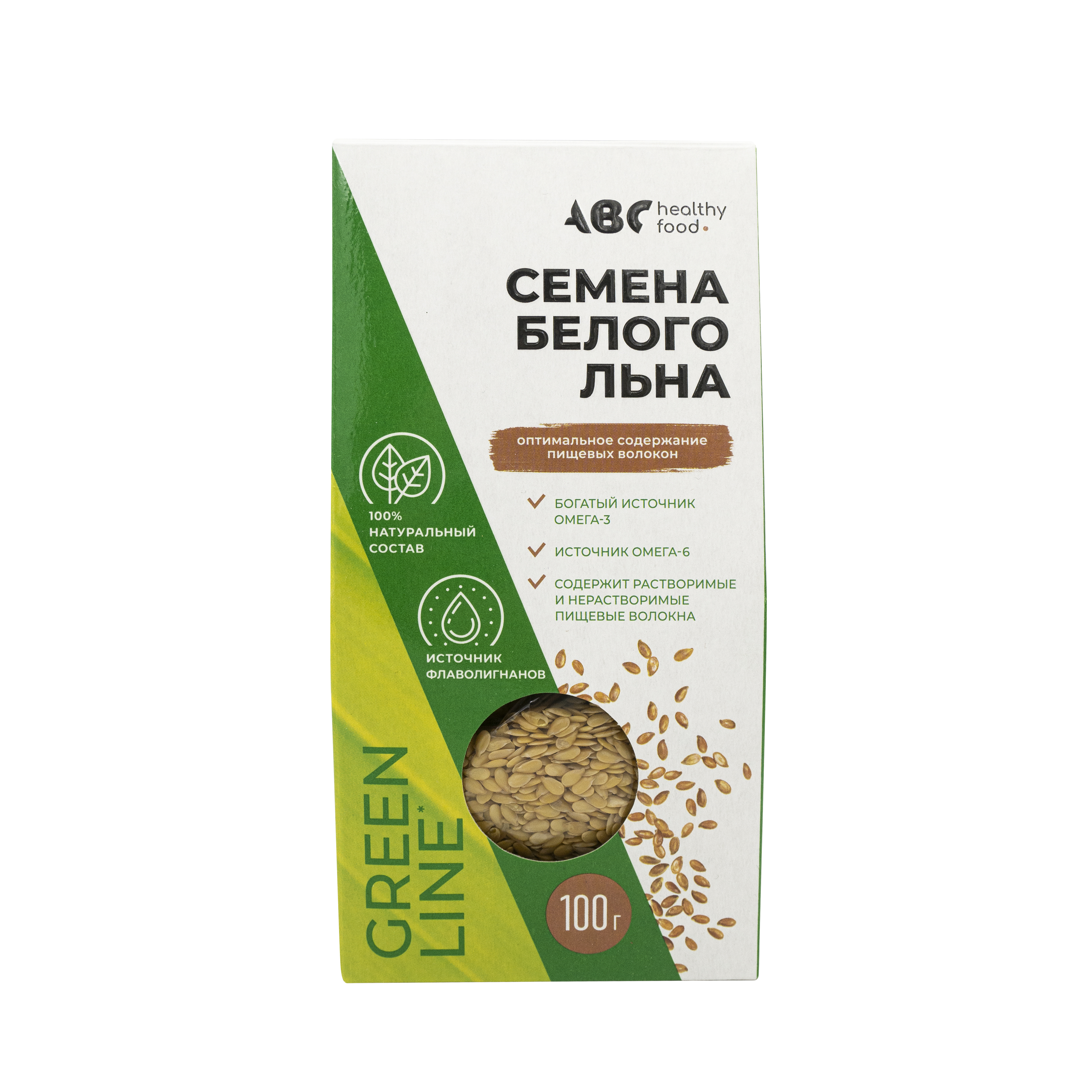 

АВС хэлси фуд семена белого льна 100г БАД