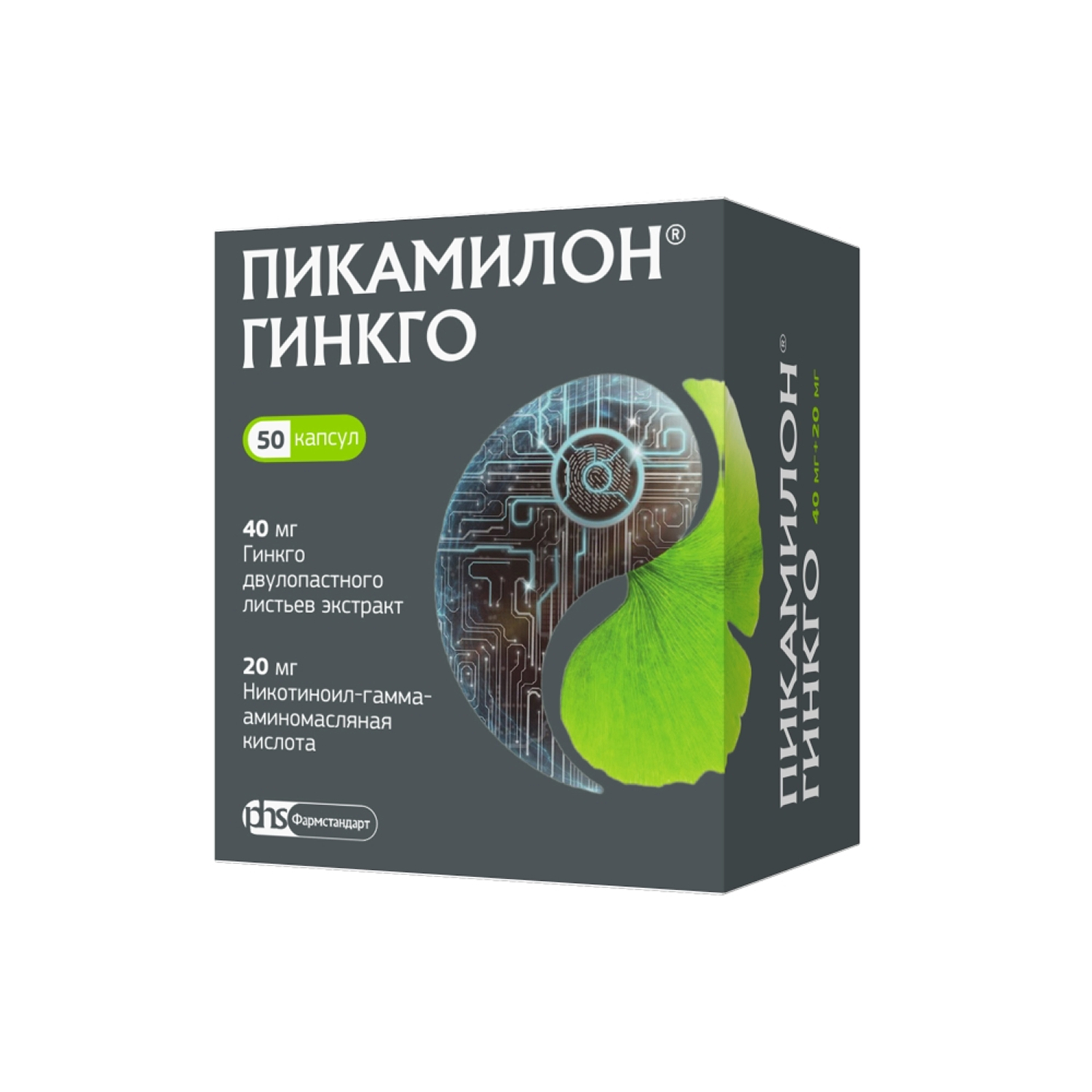 

Пикамилон Гинкго капсулы 40мг+20мг № 50