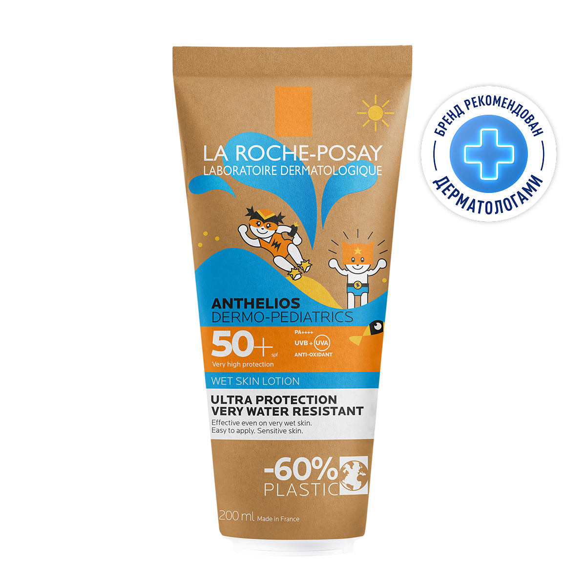 

Ля Рош-Позе Антгелиос Дермо-Педиатрикс Детский солнцезащитный гель с технологией нанесения на влажную кожу для лица и тела SPF 50+ 200мл