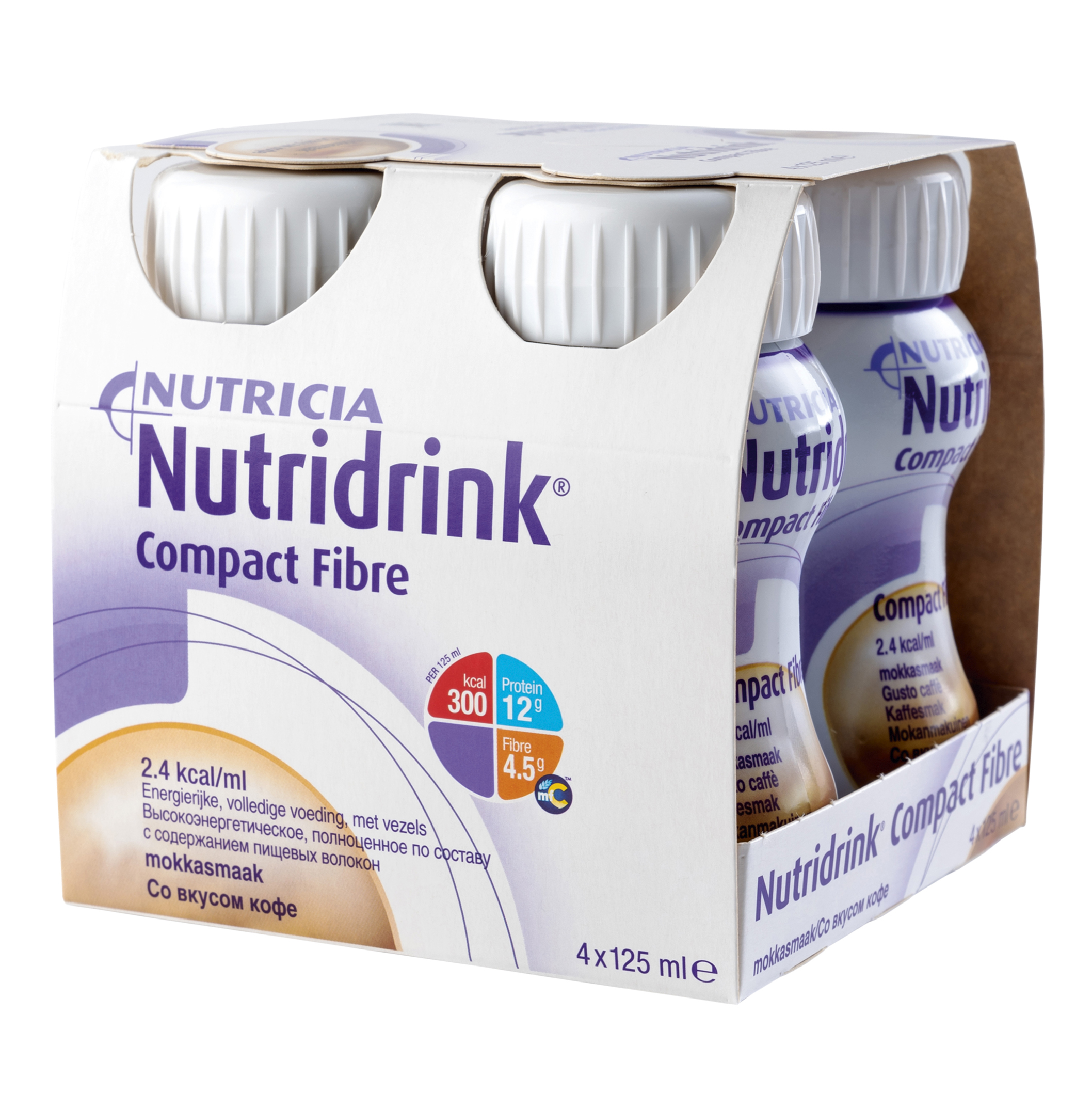 

Нутриция Нутридринк Компакт Фибре смесь жидкий высококалор. с пищ. волокнами вкус кофе бут. 125мл № 4