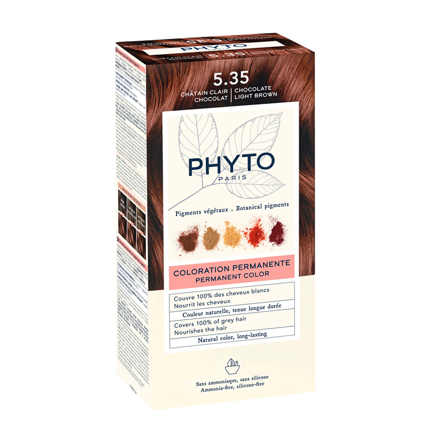 Купить PHYTO крем-краска для волос тон 5.35 Шоколадный cветлый шатен 50/50/12мл, Lab.Phytosolba