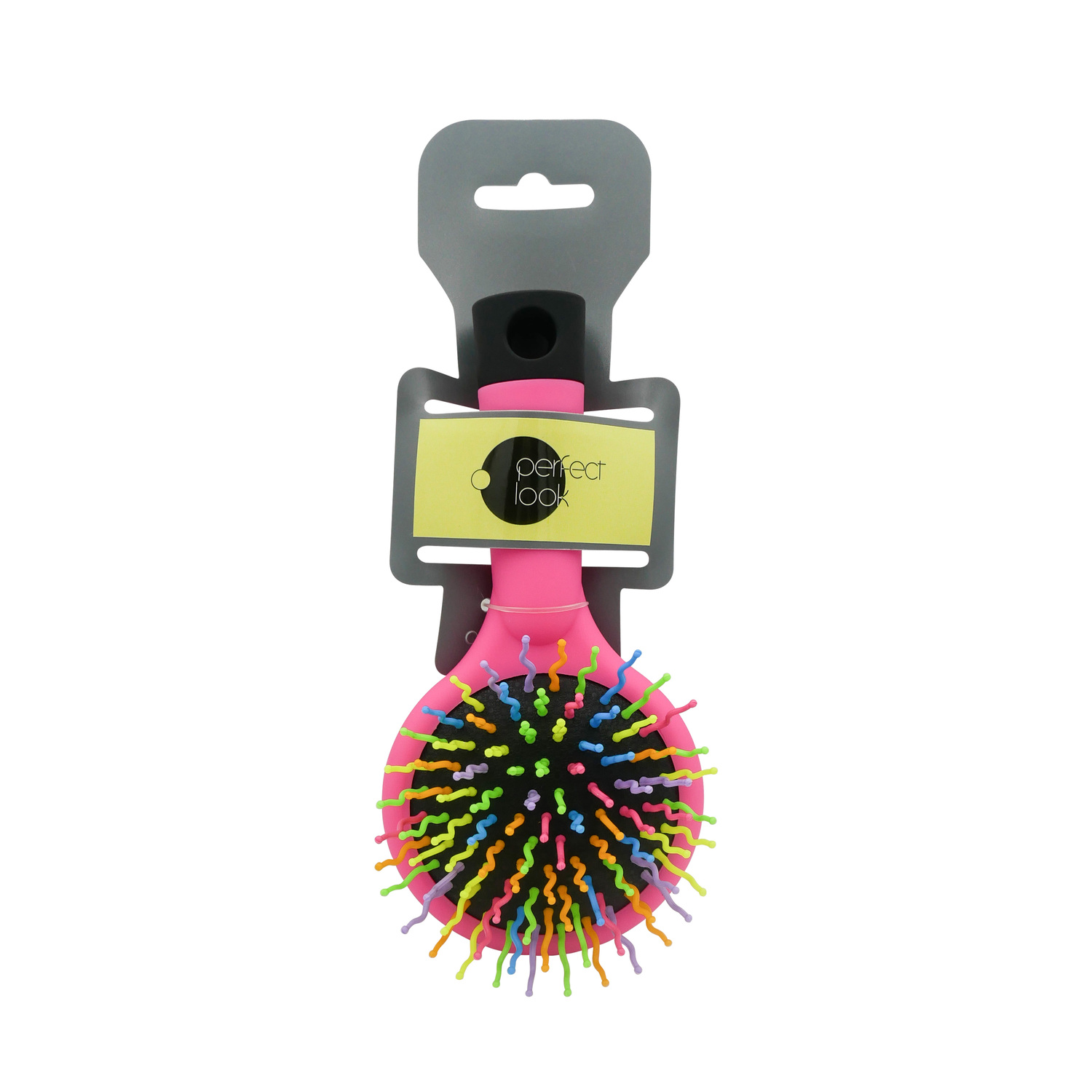 

Перфект Лук щетка для волос круглая с зеркалом и цветными зубчиками