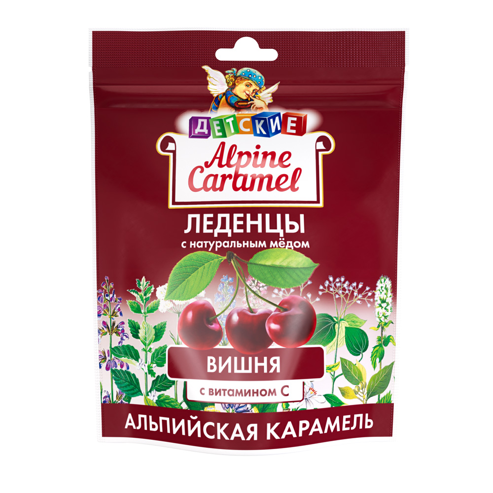 

Альпийская карамель леденцы детские с натуральным медом и витамином С вкус вишня 75г