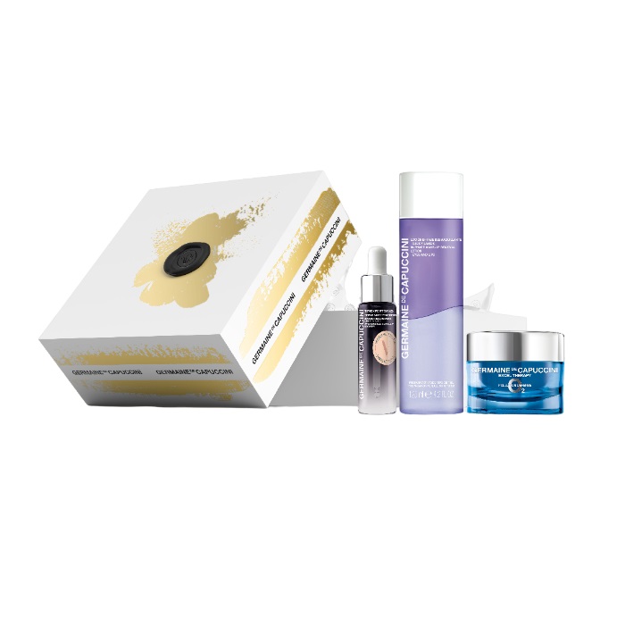 

Germaine De Capuccini Набор Series Golden Hours TE SRNS Регенерирующая сыв.-бустер 15мл Options Жидкость для демакияжа бифаза 125мл ET O2 Крем кислородонасыщ. 50мл