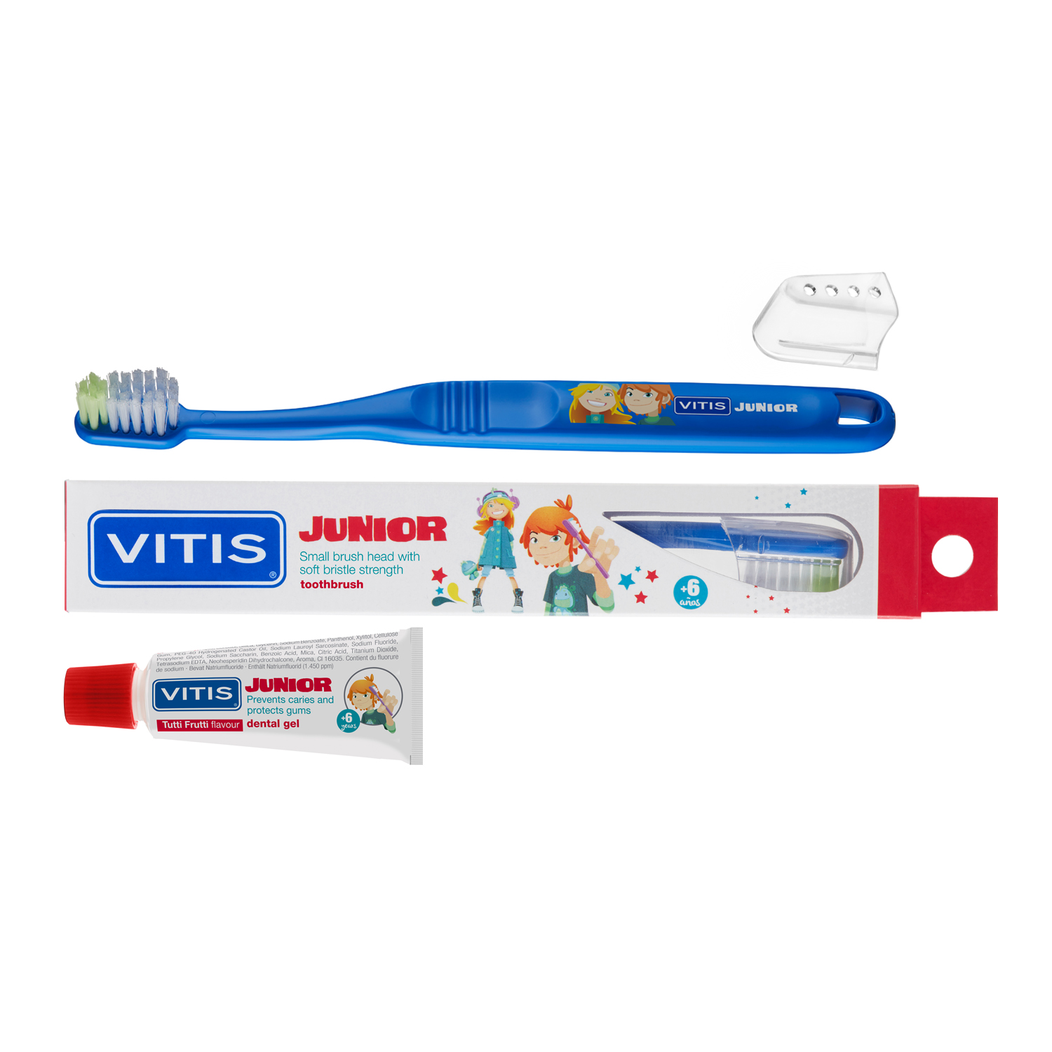 

VITIS Зубная щетка Junior детская в тв.уп. от 6 лет Зубная паста 15мл
