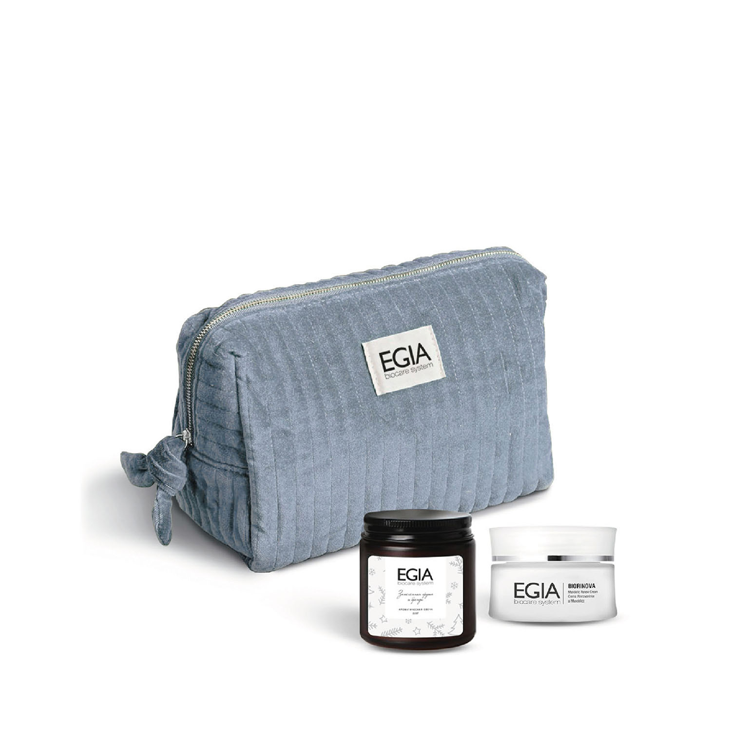 

EGIA набор Moonlight River крем обновляющий миндальный 50мл косметичка серая свеча 120г