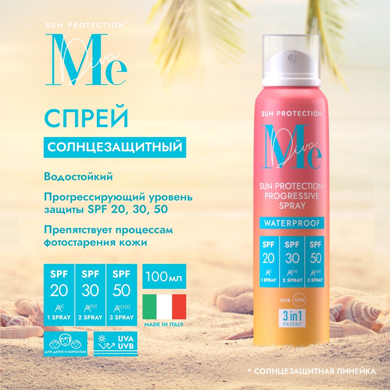 

Медива САН КЕА спрей солнцезащитный SPF 20 30 50 100мл