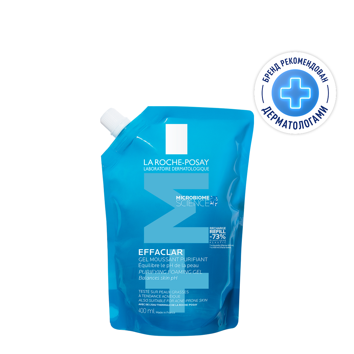 

Ля Рош-Позе Эфаклар Очищающий пенящийся гель для умывания чувствительной жирной, проблемной кожи лица и тела, склонной к прыщам и акне, рефил (сменный блок) 400мл