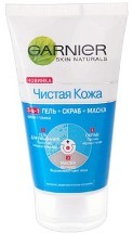 

Гарньер гель д лица Чистая кожа очищающий 3в1 150мл