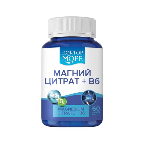 

Доктор Море магний цитрат+в6 оптимум капсулы 770мг № 60