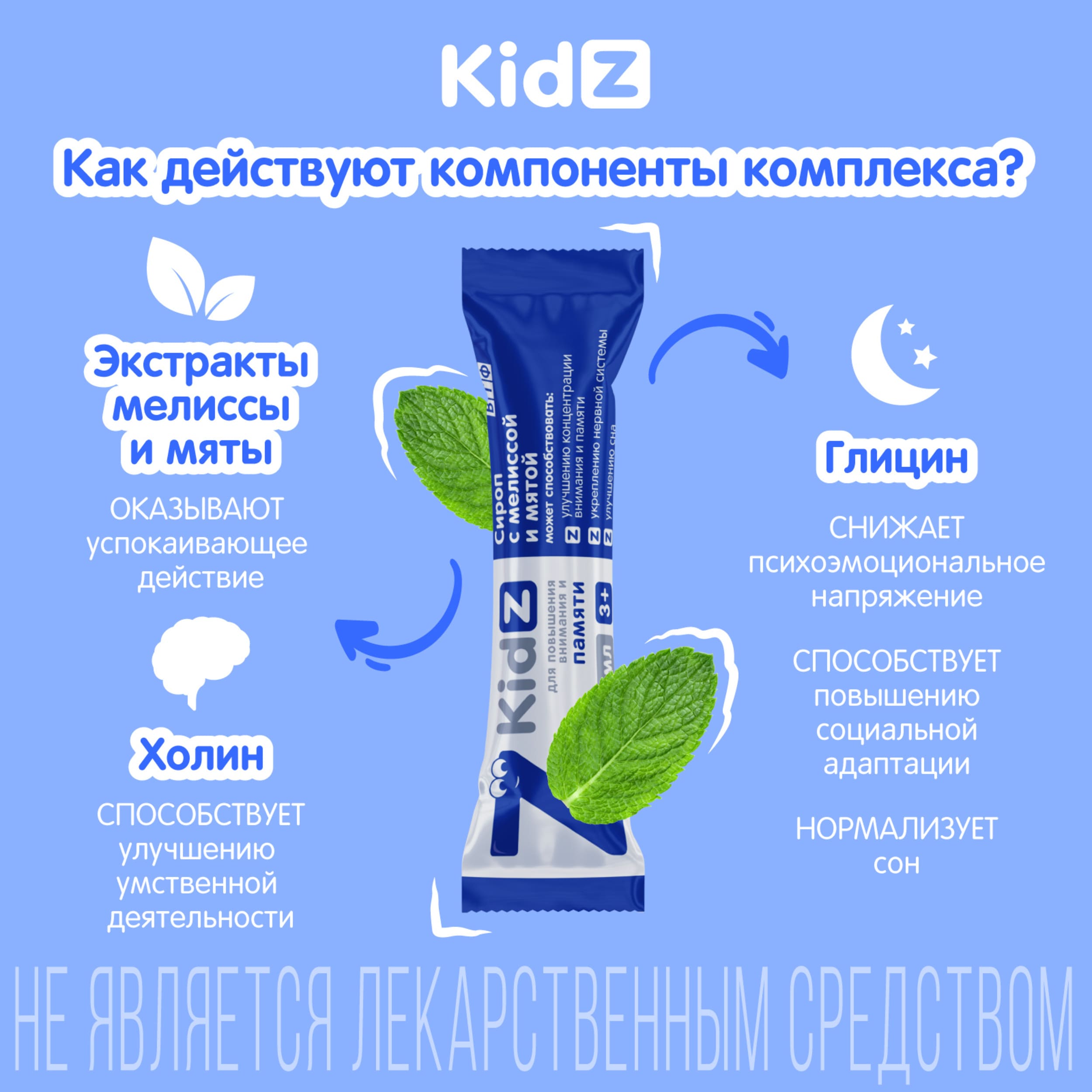 

КИДЗ сироп с мелиссой и мятой в стиках с 3-х лет №20