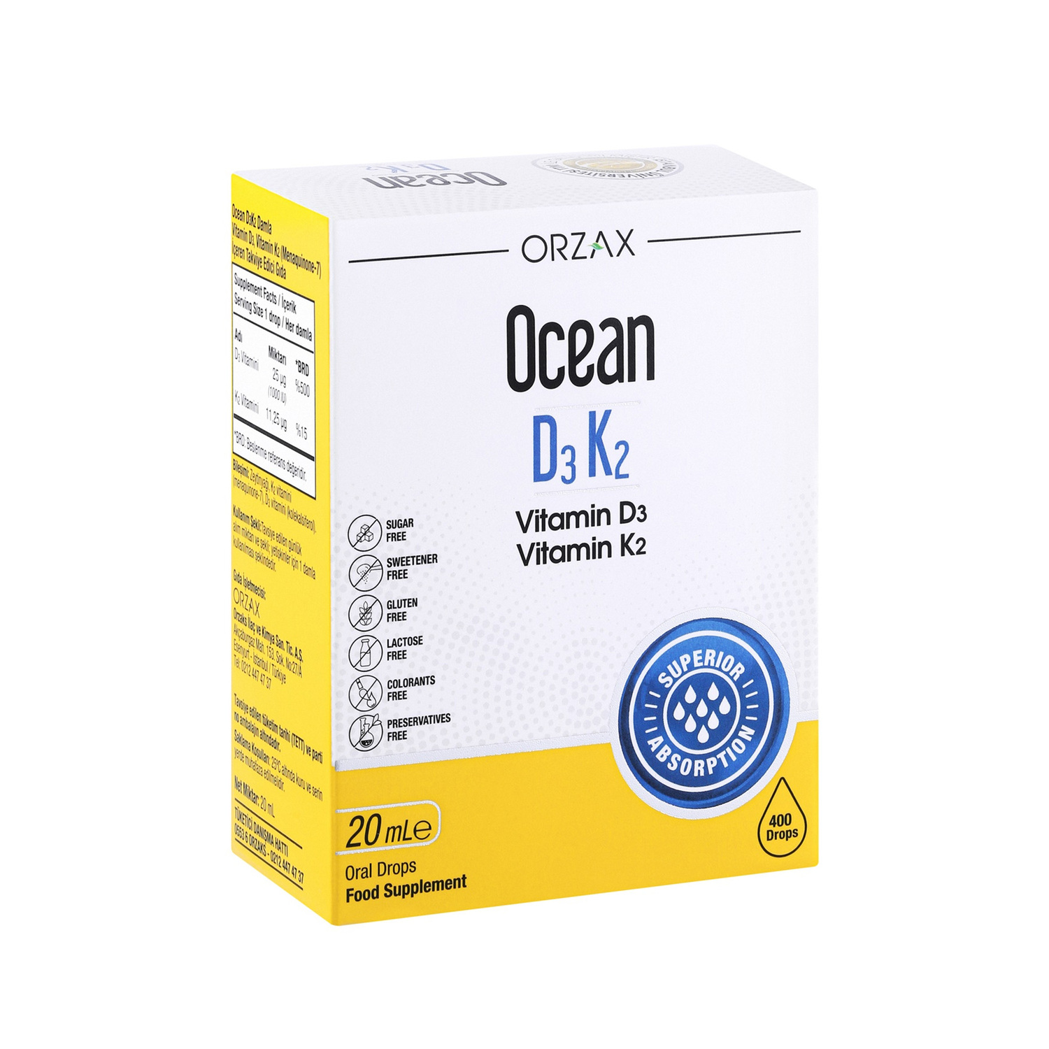 

Орзакс Оушен витамины Д3 и K2 20мл