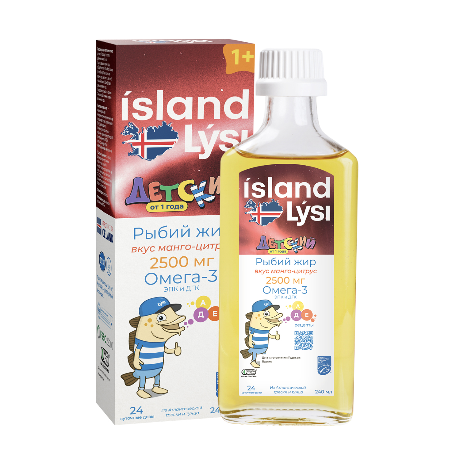 

Лиси Рыбий жир детский со вкусом манго-цитрус жидкость фл. 240мл