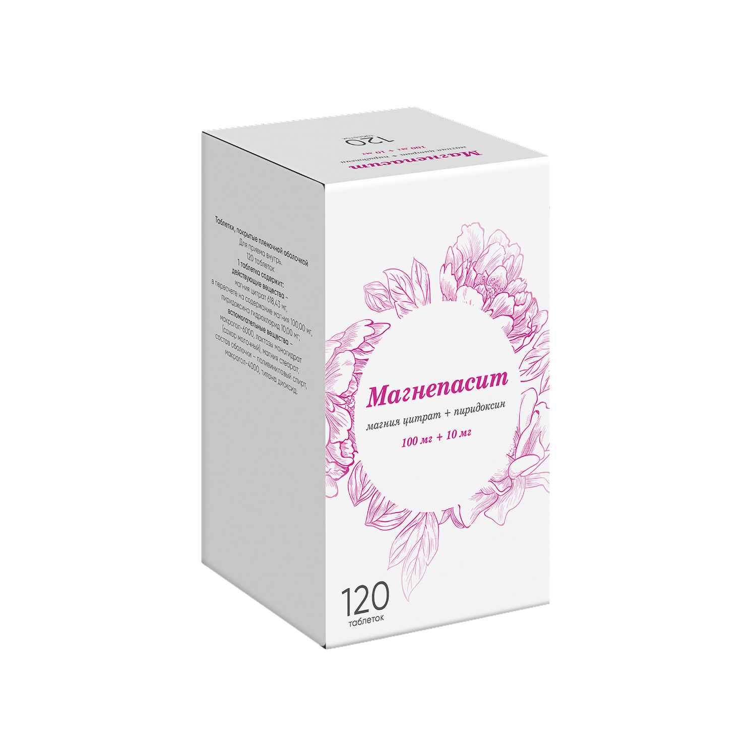 

Магнепасит таблетки покрытые пленочной оболочкой 100мг+10мг №120