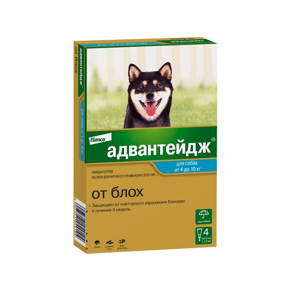 

Адвантейдж капли от блох для собак весом от 4 до 10 кг 1 мл №4