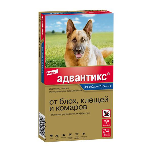 

Адвантикс капли от блох, клещей и комаров для собак весом от 25 до 40 кг №4