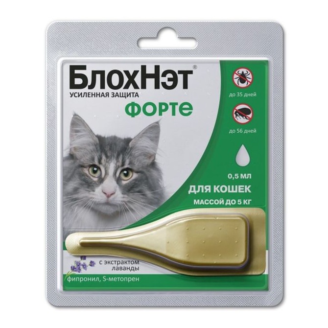 

БлохНэт Форте капли на холку для кошек пипетка 0,5мл 10шт