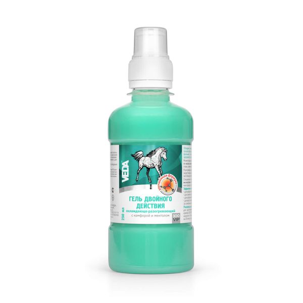 

Гель двойного действия для животных охлаждающе-разогревающий с камфорой и ментолом Zoovip Veda флакон 250мл